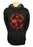 *Give Blood Play Rugby Ladies Cowl Neck Hoodie