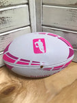 *White w/ Pink Lines Rugby Ball - Size 5