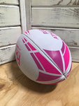 *White w/ Pink Lines Rugby Ball - Size 5