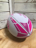*White w/ Pink Lines Rugby Ball - Size 5