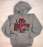 *Give Blood Play Rugby Hoodie / GREY