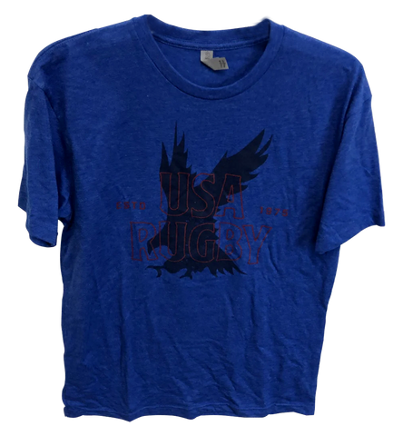 USA Rugby Eagle Outline T-Shirt Blue