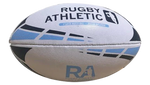 *White w/ Baby Blue + Navy Lines Rugby Ball - Size 5