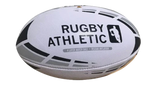 *White w/ Black + Grey Lines Rugby Ball - Size 5