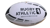 *White w/ Black + Grey Lines Rugby Ball - Size 5