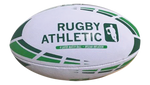 *White w/ Kelly Green + Forest Green Lines Rugby Ball - Size 5