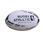 *White w/ Black + Grey Lines Rugby Ball - Size 5